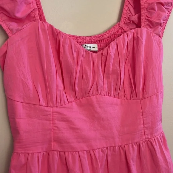 Hollister Babydoll Smock Bright Pink Mini Dress | S - Picture 5 of 7